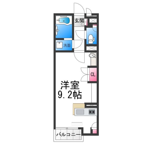 レオネクストルーナ(ワンルーム/1階)の間取り写真