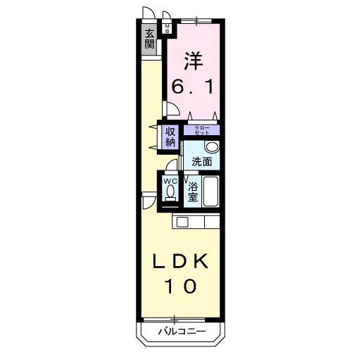 アンフィニ(1LDK/2階)の間取り写真