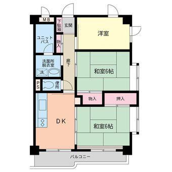 上高地コーポ(3DK/3階)の間取り写真