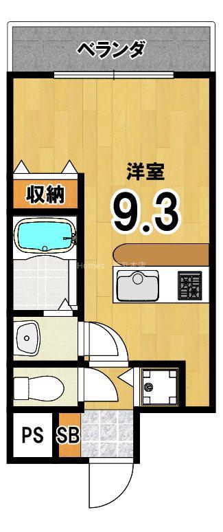 EXCEED御所東(1K/5階)の間取り写真
