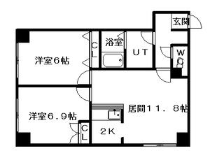 モデュロール(2LDK/3階)の間取り写真