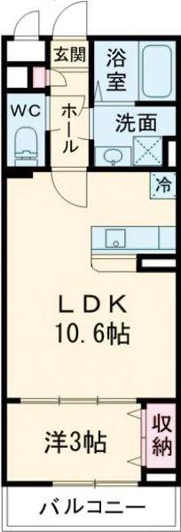 MTF-II咲(1LDK/3階)の間取り写真