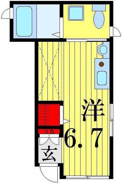 コモンズ立石(ワンルーム/1階)の間取り写真