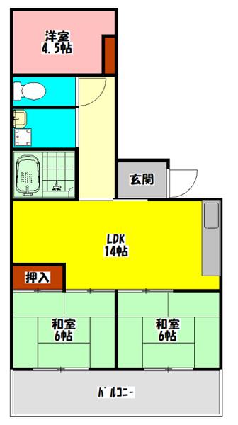 アドバンス樋口(3LDK/5階)の間取り写真