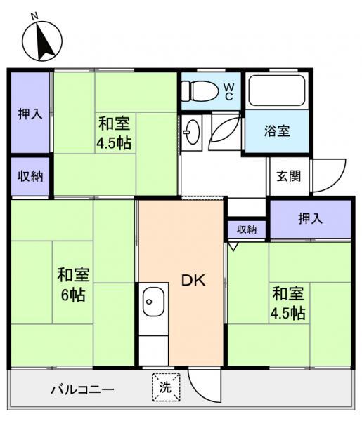東洋マンション(3DK/2階)の間取り写真