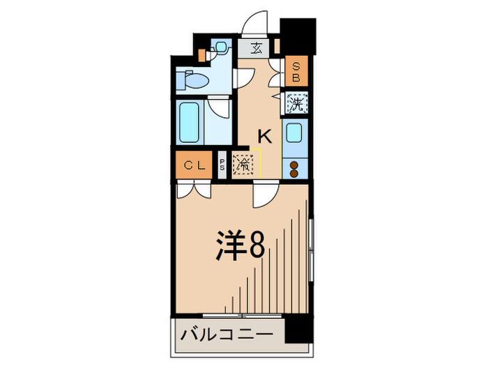 レジディア三軒茶屋(1K/12階)の間取り写真