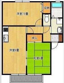 パナハイツ薮塚A棟(2DK/2階)の間取り写真