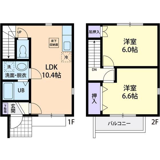 FOLIAR F II(2LDK/1階)の間取り写真