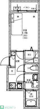 KEIAI RESIDENCE 北野(1K/1階)の間取り写真