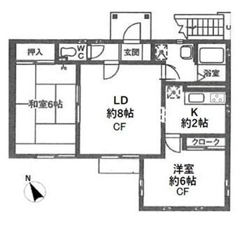 アステール(2LDK/2階)の間取り写真