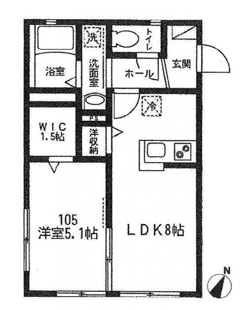 EHARA GARDEN(1LDK/1階)の間取り写真