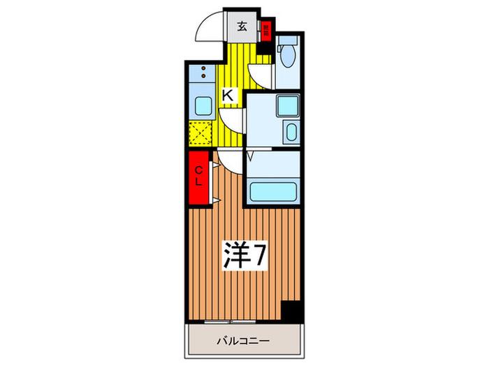 アーバンパーク北浦和(1K/3階)の間取り写真