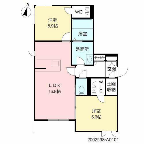 シャーメゾン尾倉(2LDK/1階)の間取り写真