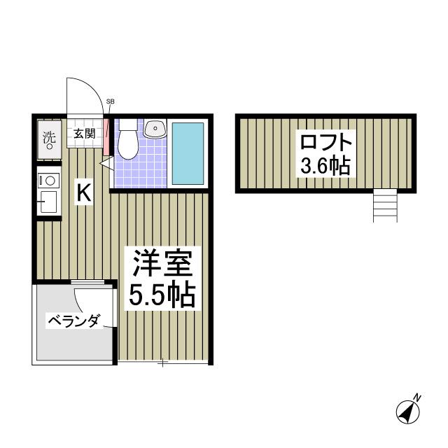 リブレ大倉山(ワンルーム/2階)の間取り写真
