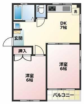 ランドフォレスト北砂(2DK/3階)の間取り写真