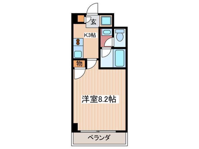 アミール福本(1K/2階)の間取り写真