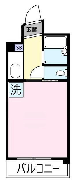 エルウイング立川二番館(1K/3階)の間取り写真