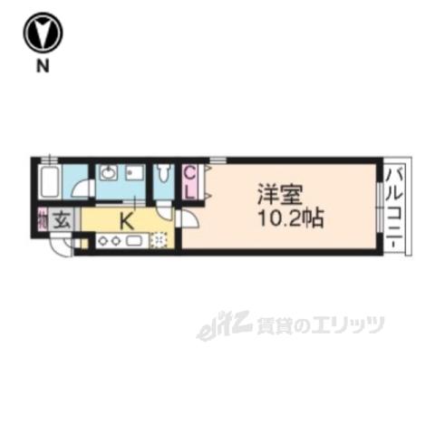 ソフィアブリュー御所南(1K/3階)の間取り写真