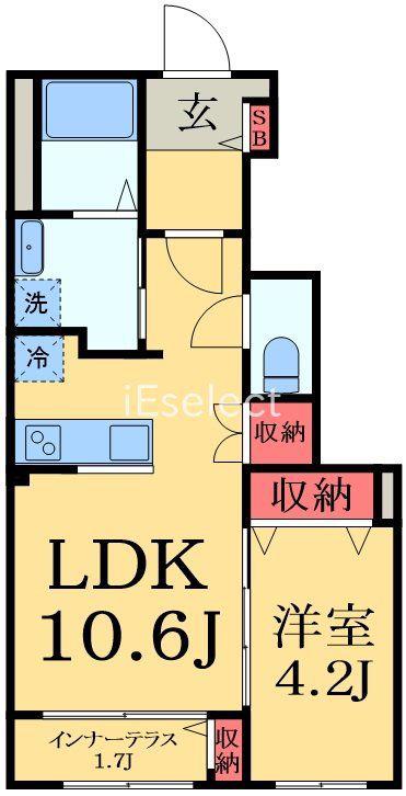 BLOOM TERRACE(1LDK/1階)の間取り写真