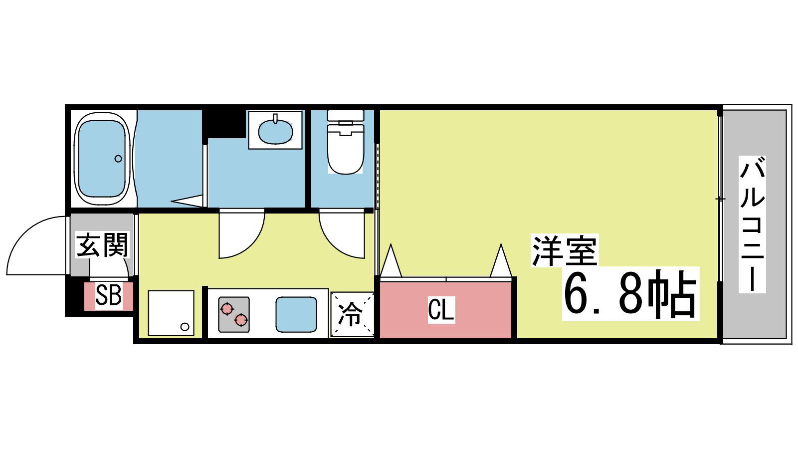 BLUE SKY MAYA 3(1K/3階)の間取り写真