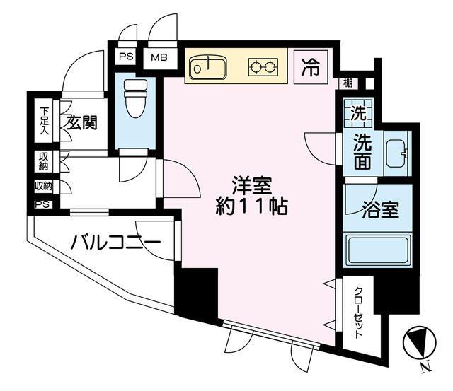 リシェ大井スカイビュー(ワンルーム/3階)の間取り写真
