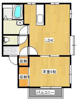 ロイヤルハイツ木場(1LDK/1階)の間取り写真