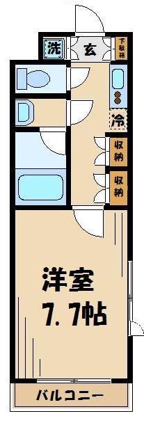 ルーブル経堂(1K/1階)の間取り写真