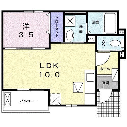 アライブ・T(1LDK/1階)の間取り写真