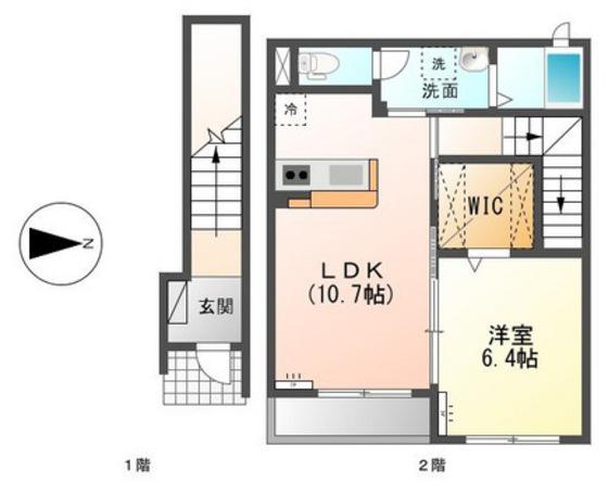 フェアリー大前A棟(1LDK/2階)の間取り写真