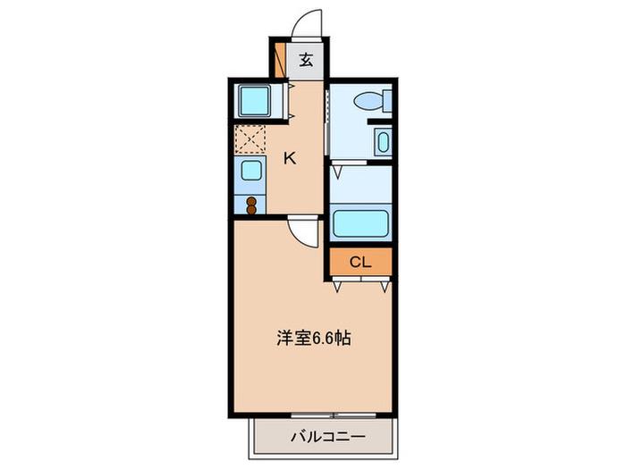 ステイツ姪浜(1K/5階)の間取り写真