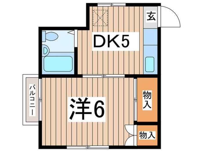 コーポ長沼(1DK/2階)の間取り写真