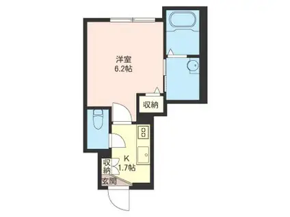 ジェルブロワ512(1K/1階)の間取り写真