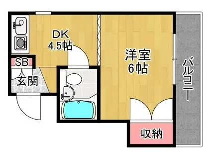 昭光マンション(1DK/1階)の間取り写真