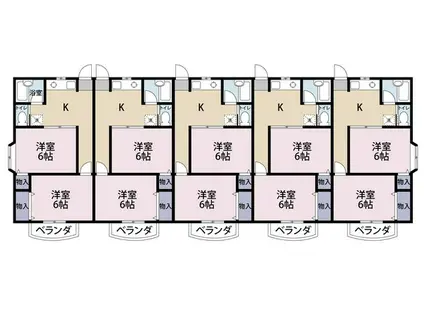 松野第五コーポ(2K/1階)の間取り写真