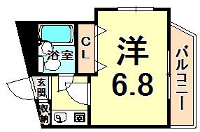 ステラハウス24(1K/1階)の間取り写真