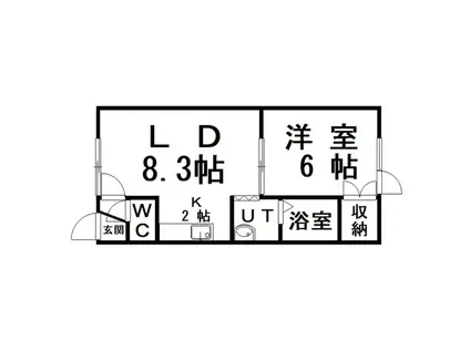 FUNNY PLACE(1LDK/2階)の間取り写真