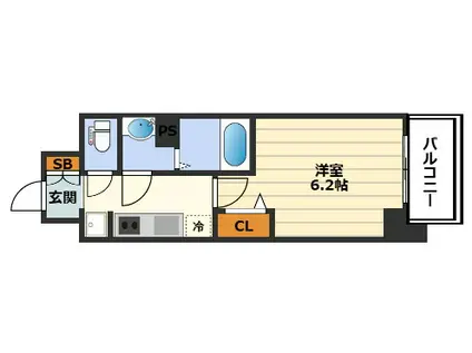 プレサンス天神橋筋六丁目ヴォワール(1K/9階)の間取り写真