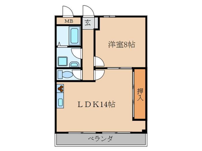 ヴェルドミールOKADA(1LDK/2階)の間取り写真