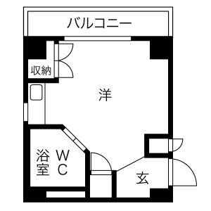 堀田朝日マンション(1K/5階)の間取り写真