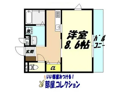 プリンスビル(1K/3階)の間取り写真