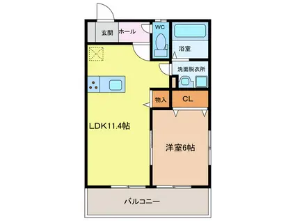 クリントブロンII(1LDK/1階)の間取り写真