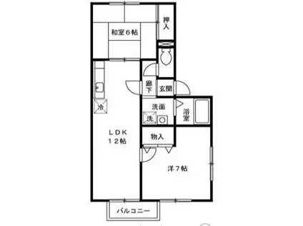 パークサイド春日の杜(2LDK/1階)の間取り写真