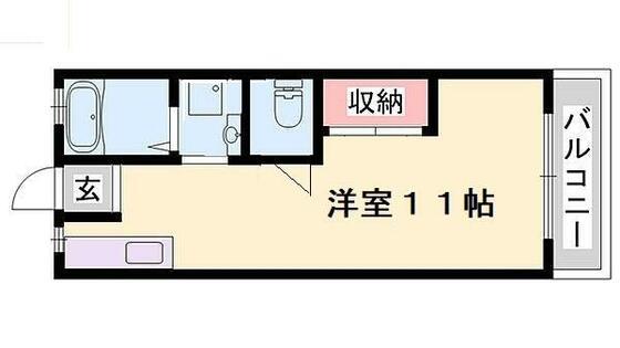 SEADREAM姫路野里駅(ワンルーム/2階)の間取り写真