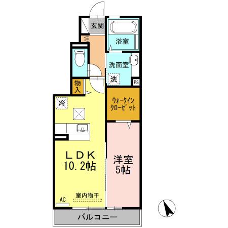 フレシールウッド(1LDK/1階)の間取り写真