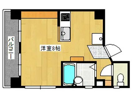 CREARE比治山(ワンルーム/2階)の間取り写真