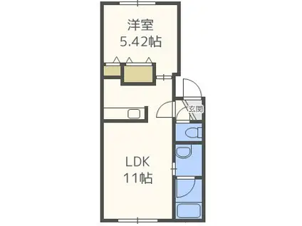 グローリー菊水上町(1LDK/2階)の間取り写真