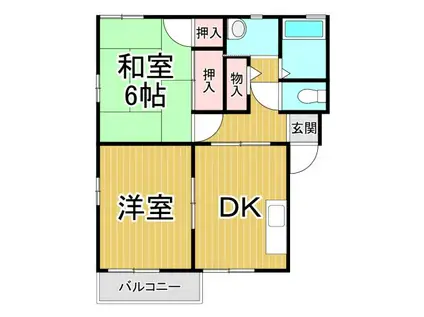 メゾンエスペレ(2DK/2階)の間取り写真