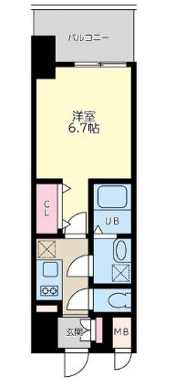QUINTET NAMBA(1LDK/11階)の間取り写真