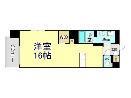 ウイングス戸畑(ワンルーム/10階)の間取り写真