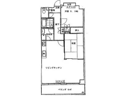 テラス細工町(2LDK/6階)の間取り写真